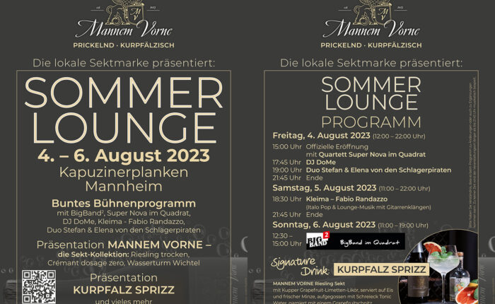 „Mannem Vorne“ Sommer Lounge auf den Kapuzinerplanken Mannheim